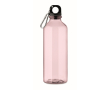 Transparant doorschijnende RPET-fles met dop en karabijnhaak 500 ml kleur doorzichtig roze