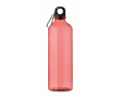 Transparant/translucent RPET-fles met karabijnhaak 750ml kleur doorzichtig rood