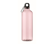 Transparant/translucent RPET-fles met karabijnhaak 750ml kleur doorzichtig roze