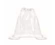 Transparante plastic trekkoordtas met koorden kleur wit