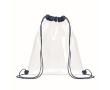Transparante plastic trekkoordtas met koorden kleur marineblauw