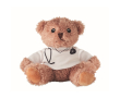 Medische polyester knuffel met bedrukt wit T-shirt kleur wit