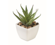 Mini kunstplant type aloë vera voor op het bureau kleur wit