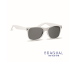 UV400-zonnebril met SEAQUAL®-montuur en zwarte lenzen kleur wit