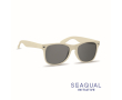 UV400-zonnebril met SEAQUAL®-montuur en zwarte lenzen kleur beige
