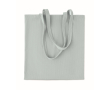 Boodschappentas van polyester ribfluweel met lange hengsels 220 g/m² kleur lichtblauw