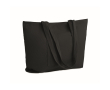 Grote ribfluwelen polyester tas met rits 220 g/m² kleur zwart
