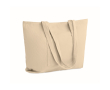 Grote ribfluwelen polyester tas met rits 220 g/m² kleur beige