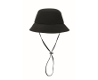 Opvouwbare vissershoed van waterdicht nylon UPF50+ kleur zwart