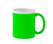 Keramische mok met matte afwerking en witte rand 300 ml kleur neon groen
