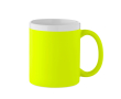 Keramische mok met matte afwerking en witte rand 300 ml kleur neon geel
