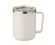 Dubbelwandige beker met transparante schuifdeksel 400 ml kleur wit
