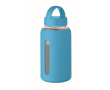 Borosilicaat glazen fles met siliconen hoes 600ml kleur turkoois