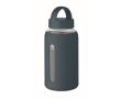 Borosilicaat glazen fles met siliconen hoes 600ml kleur marineblauw