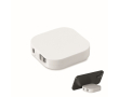 Uitschuifbare Type-C-kabel met gegevensoverdracht en telefoonhouder kleur wit