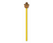 Houten potlood met dieren-gum kleur geel