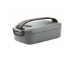 Plastic lunchbox met hermetisch deksel en sluitclips 800 ml kleur matzwart