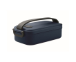 Plastic lunchbox met hermetisch deksel en sluitclips 800 ml kleur marineblauw