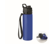 Opvouwbare siliconen fles met dop en elastische band 500ml kleur koningsblauw