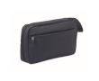Kleine toilettas van RPET 600D met rits en binnenmesh kleur marineblauw