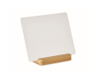 Gesublimeerde aluminiumplaat met bamboe basis 12 x 15cm kleur hout