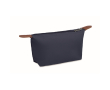 Toilettas van RPET-polyester en kunstleer met rits kleur blauw