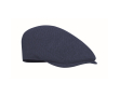 Platte baretpet van polyester met metalen gesp 335 g/m² kleur blauw