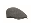 Platte baretpet van polyester met metalen gesp 335 g/m² kleur grijs