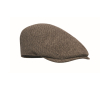 Platte baretpet van polyester met metalen gesp 335 g/m² kleur khaki