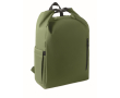 Roll-top RPET laptoprugzak met elastisch zijvak 15'' kleur miliair groen