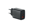 EU-wandlader met USB-A- en USB-C-poort, snelladen 65W kleur zwart