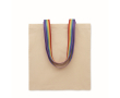 Katoenen totebag met regenbooghengsels 180 g/m² kleur meerkleurig