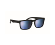 UV400-zonnebril met spiegelglazen en matte montuur kleur blauw