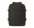 Reisrugzak van RPET-polyester met laptopvak 20L kleur zwart