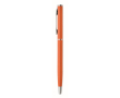 Gerecyclede aluminium pen met chromen clip kleur oranje