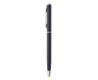 Gerecyclede aluminium pen met chromen clip kleur marineblauw
