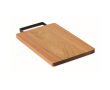 Snijplank van acaciahout met comfortabele RVS handgreep kleur hout
