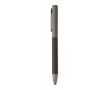 Draaibare pen van gerecycled aluminium met rubberen afwerking kleur zwart