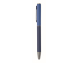 Draaibare pen van gerecycled aluminium met rubberen afwerking kleur blauw