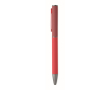 Draaibare pen van gerecycled aluminium met rubberen afwerking kleur rood