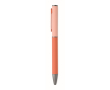 Draaibare pen van gerecycled aluminium met rubberen afwerking kleur oranje