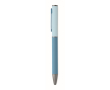 Draaibare pen van gerecycled aluminium met rubberen afwerking kleur turquoise