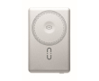 Magnetische powerbank van gerecycled aluminium 5.000mAh kleur mat zilver
