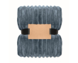 Gestreepte fleece deken met lint en kraft kaart 450 g/m² kleur matzwart