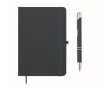 A5 PU-notitieboekset met blauwe pen en gelinieerde pagina’s kleur marineblauw