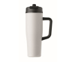 Lekvrije thermosbeker met handvat en rietje 900 ml kleur wit