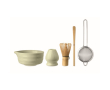 Matcha-set van 5 stuks van keramiek en bamboe in geschenkdoos kleur mintgroen