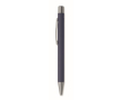 Drukpen van gerecycled aluminium met rubber afwerking en blauwe inkt kleur marineblauw