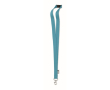 Lanyard van RPET met metalen karabijnhaak bedrukken, 20 mm kleur turkoois