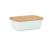 Lunchbox met bamboe deksel bedrukken met logo 1L Mix Bamboo kleur wit